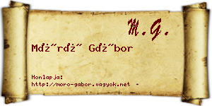 Móró Gábor névjegykártya